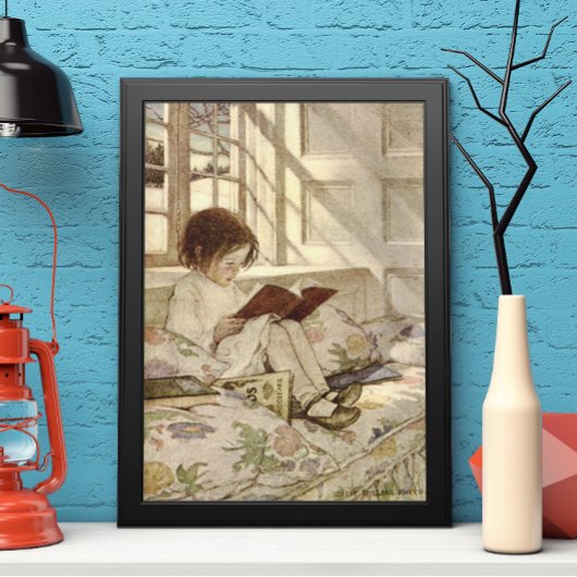 kind Een boek lezen, Jessie Willcox Smith Poster