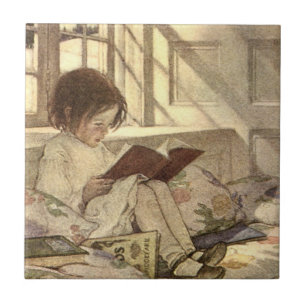  kind Een boek lezen, Jessie Willcox Smith Tegeltje