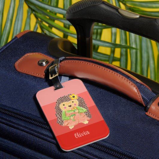 Kind Egel-smeltbloemen Koraalstrips Bagagelabel (Voorkant Insitu 1)