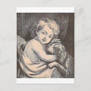 Kind en hond briefkaart