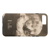  Kind en Kat Sepia iPhone 7 Plus Hoesje (Achterkant (Horizontaal))