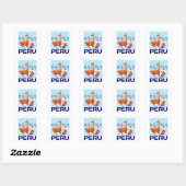 kind en Llama Peru Reizen Poster Vierkante Sticker (Vel)