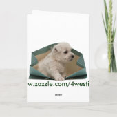  kind en Westie wensen voor vrolijk kerstfeest Feestdagen Kaart (Achterkant)