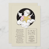 Kind engel Roze Bekendmaking van het leven Aankondiging (Voorkant / Achterkant)