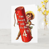 Kind Firecracker Joke 4 juli  Briefkaart Art (Gele Bloem)
