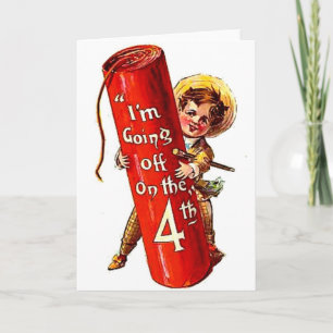 Kind Firecracker Joke 4 juli  Briefkaart Art