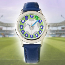 Kind Football volgen met blauwe Shirten Horloge