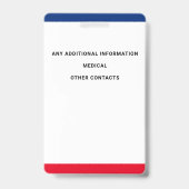 Kind Foto ID Aangepaste Noodidentificatie Badge (Back)