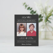 Kind Foto Sla de datum op | Black Briefkaart (Staand voorkant)