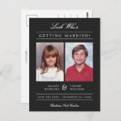 Kind Foto Sla de datum op | Black Briefkaart (Voorkant / Achterkant)