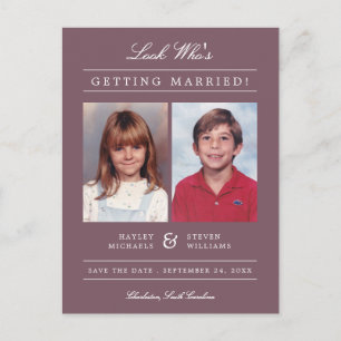 Kind Foto Sla de datum op Mauve Briefkaart