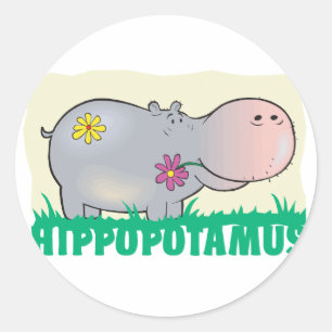 Kind Friendly Hippopotamus Ronde Sticker