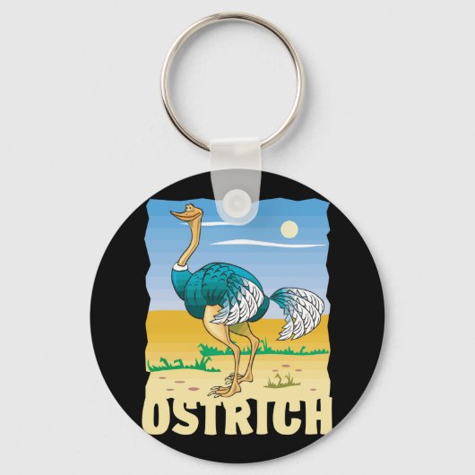 Kind Friendly Ostrich Sleutelhanger (Voorkant)