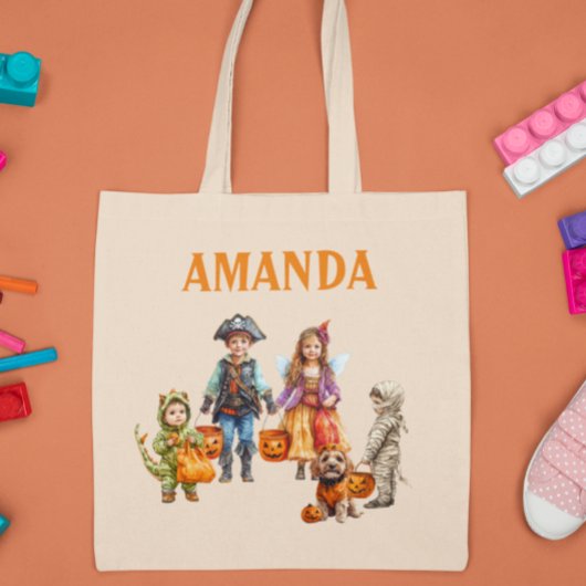 Kind - Gepersonaliseerde Halloween Trick Treat Tote Bag