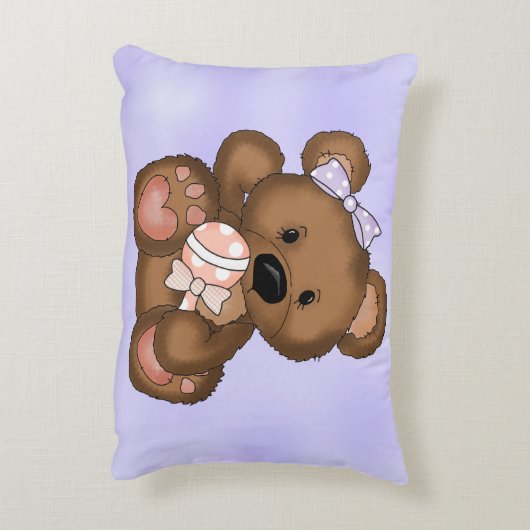 Kind gepersonaliseerde kussen teddybeer rammelaar (Achterkant (Verticaal))