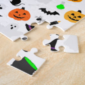 Kind Halloween Ghost Pumpkin Black Cat Personalise Legpuzzel (Zijkant)