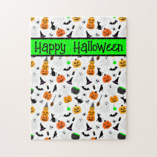 Kind Halloween Ghost Pumpkin Black Cat Personalise Legpuzzel