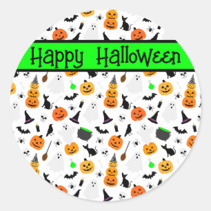 Kind Halloween Ghost Pumpkin Black Cat Personalise Ronde Sticker