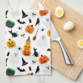 Kind Halloween Ghost Pumpkin Black Cat Personalise Theedoek (Quarter Fold)
