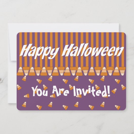 Kind Halloween Party Invitation Candy Corn Kaart (Voorkant)
