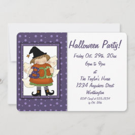 Kind Halloween Party nodigt Little Boo Witch 2 uit Kaart