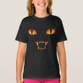 Kind Halloween Shirt Zwart Kat Meisje Shirt T-shir (Voorkant)