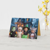 Kind Halloween uitnodiging (Gele Bloem)