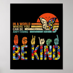Kind Hand Gebarentaal Asl Puzzel Autisme Awarenes Poster