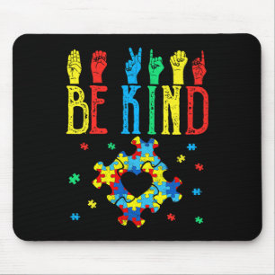 Kind Hand Gebarentaal Puzzel Autisme als Bewustzij Muismat