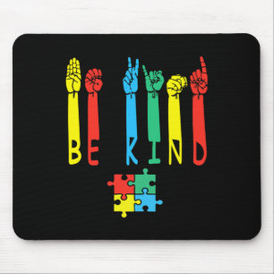 Kind Hand Gebarentaal Puzzel Autisme als Bewustzij Muismat