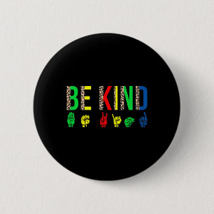 Kind Hand Gebarentaal Puzzel Autisme als Bewustzij Ronde Button 5,7 Cm