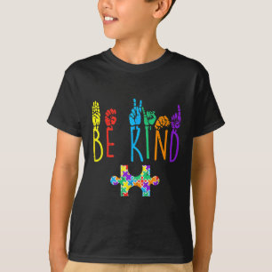 Kind Hand Gebarentaal Puzzel Autisme als Bewustzij T-shirt
