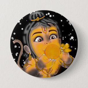 Kind Hanuman Knop Ronde Button 7,6 Cm