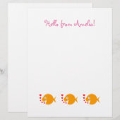 Kind Happy Goldfish Cartoon Stationery (Voorkant / Achterkant)