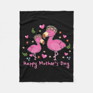 Kind Happy Mothers Day Flamingo Bird Graphic Schat Fleece Deken