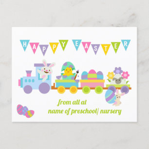 Kind Happy Paast Bunny Train Holiday Briefkaart