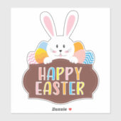 Kind Happy Paast Colorful Eggs & Bunny Sticker (Vel)