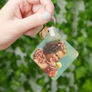 kind, Happy Smile, meisje met Baby bek Sleutelhanger