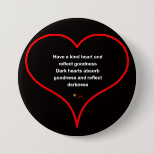 KIND HEART BADGE RONDE BUTTON 7,6 CM