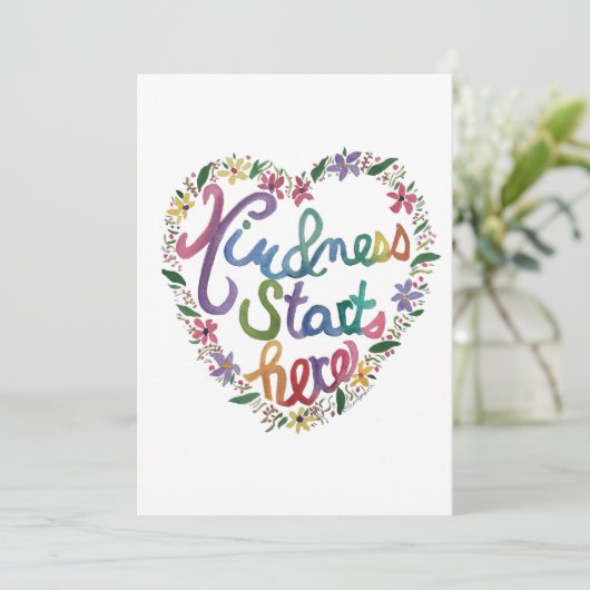 Kind Heart Bedankkaart (Staand voorkant)