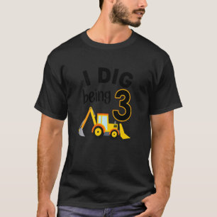 Kind I g 3 bouw 3e verjaardag achtergrond T-shirt