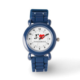 Kind I Heart Roestvrij staal Zwart Nummer Horloge