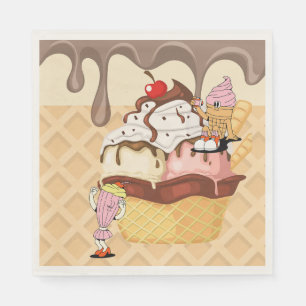Kind Ice Cream Party Ice Cream Kegelfiguren Servet