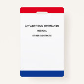 Kind ID Aangepaste foto identificatie Noodsituatie Badge (Achterkant)