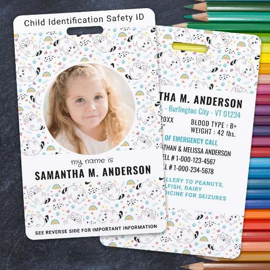 Kind ID Noodhulp Identificatiefonds Kinder Foto Badge