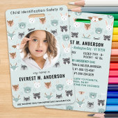 Kind ID Noodidentificatie Schattigee Kinder Foto Badge