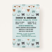 Kind ID Noodidentificatie Schattigee Kinder Foto Badge (Achterkant)