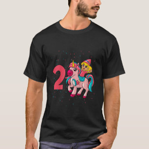 Kind Ik ben 2 met eenhoornmeisje 2 jaar oud T-shirt