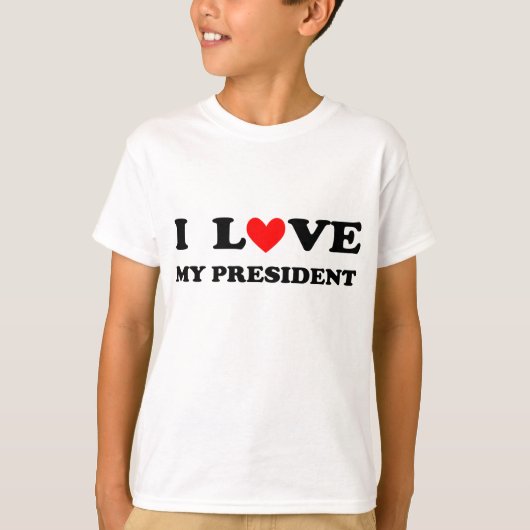 Kind "Ik hou van mijn President" T-shirt (Voorkant)