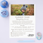 Kind in de herfst, Babysitter, Dagopvang, Nursery  Flyer (Enkel)